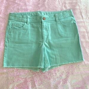 Wonder Nation Shorts Girl’s 16 XL Raw Hem SEAFOAM Green